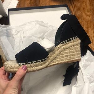 Navy suede espadrilles